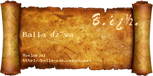 Balla Éva névjegykártya