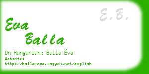 eva balla business card